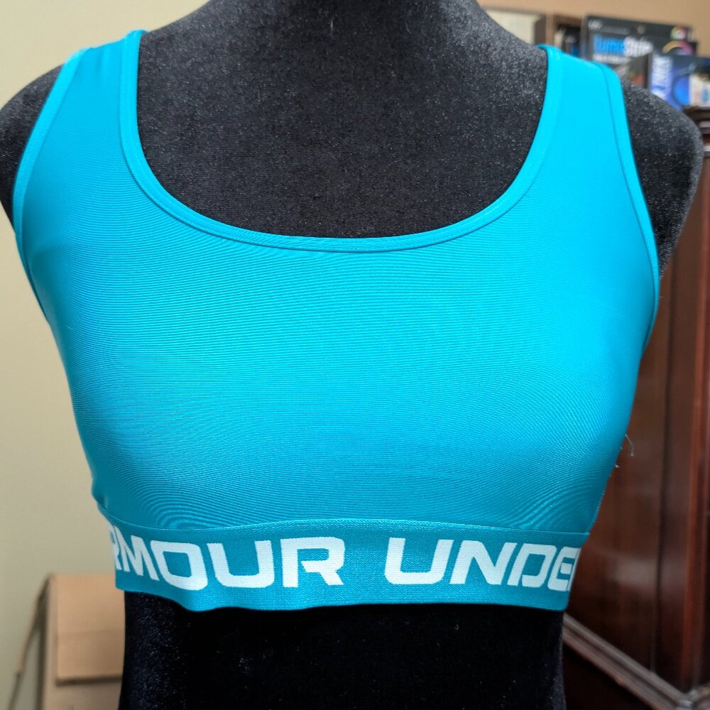 Under Armour Women's Armour Mid Crossback Sports Bra in Sky Blue Medium